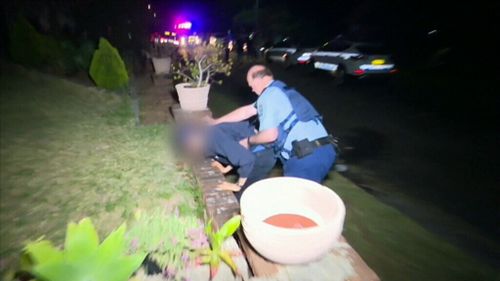 The brawl erupted at a house in Gladesville.