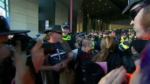 A statement released by conference organisers said they welcomed the protesters' right to make their views known, "but not to cause disruption"