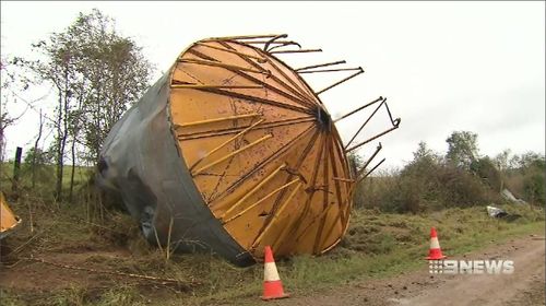 Up to 150mm of rain fell in parts across Queensland over the past 24 hours as damaging winds caused chaos for properties.