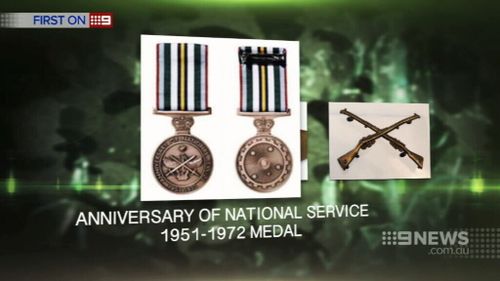 National Service medals were stolen. (9NEWS)