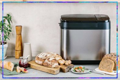 9PR: Panasonic Premium Automatic Bread Maker with Yeast and Fruit/Nut Dispenser, Artisan Kneading and 31 Programs.