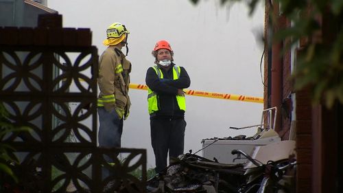 The unit block on Edgeware Road in Newtown went up in flames early this morning. (9News)