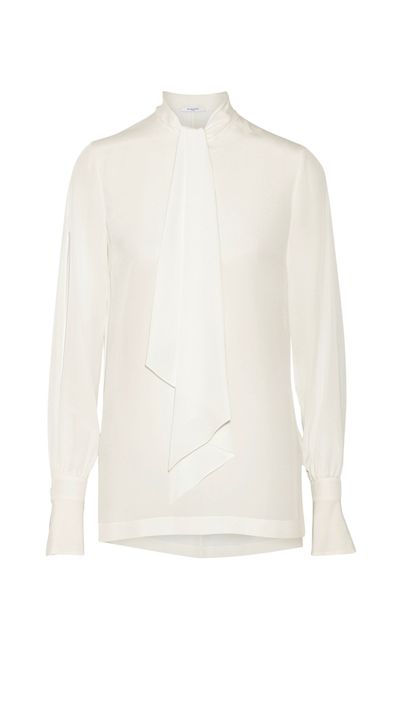 <p><a href="http://www.net-a-porter.com/product/512205/Givenchy/pussy-bow-blouse-in-ivory-silk-crepe-de-chine" target="_blank">Pussy-Bow Blouse in Ivory Silk Crepe De Chine, $1,950, Givenchy</a></p>