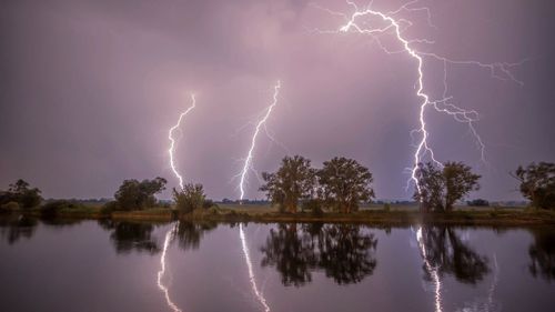 Two women struck by lightning taking a selfie