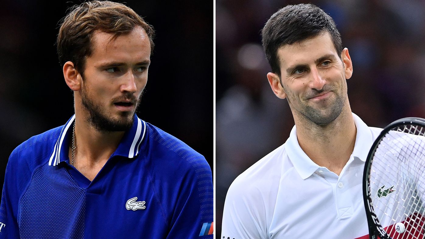 Daniil Medvedev and Novak Djokovic face-off in the final of the Paris Masters.