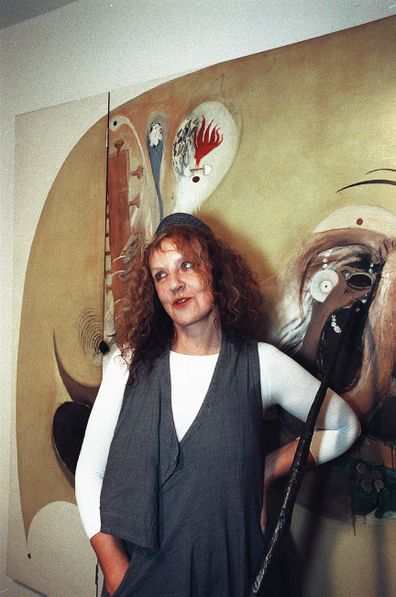 Wendy Whiteley among the works of her late husband, Australian artist Brett Whiteley.