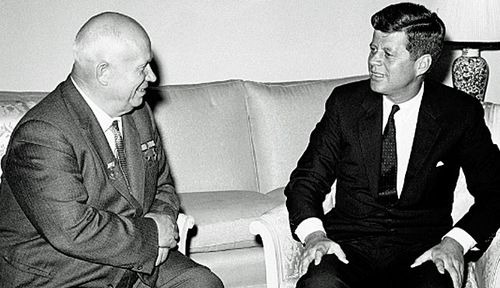 US President John F Kennedy and Russian leader Nikita Khrushchev. (Photo: AP).