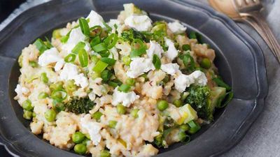 Goat's cheese and asparagus risotto