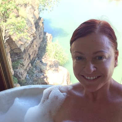 Bath with a view of El Questro Wilderness Park.