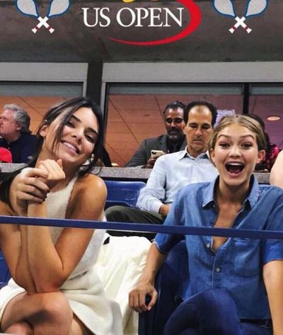 10. Silliness at the tennis with model mate Gigi Hadid.