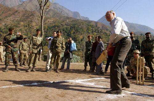 In 2005, the Pakistani Army asked if Mr Howard, a cricket tragic, would bowl to a group of children.