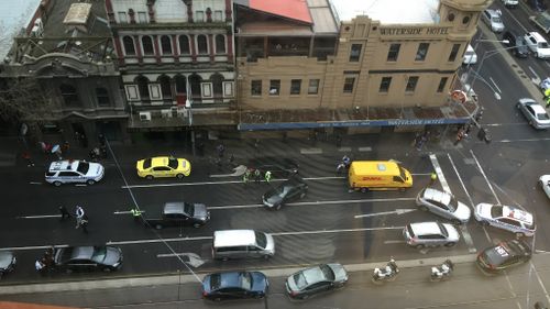 Five people have been arrested after an incident in the Melbourne CBD. (Claire Pilley)