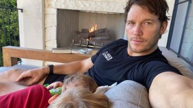 Chris Pratt with Lyla and Jack.