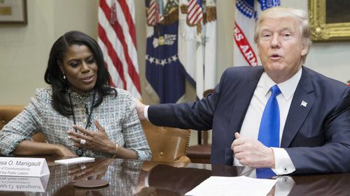 Omarosa Manigault-Newman with Donald Trump. (AAP)