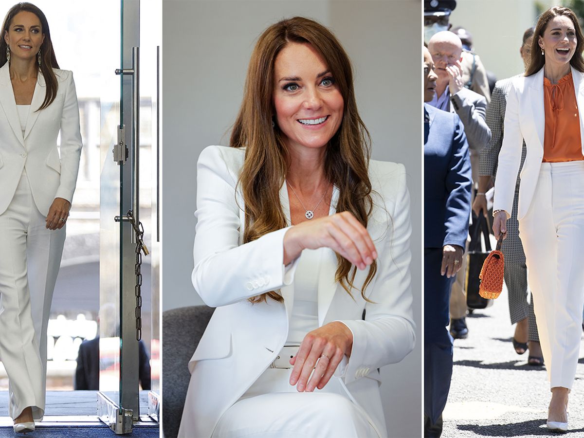 Duchess of Cambridge Kate Middleton's White Suit