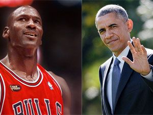 Michael Jordan and Barack Obama. (AAP)