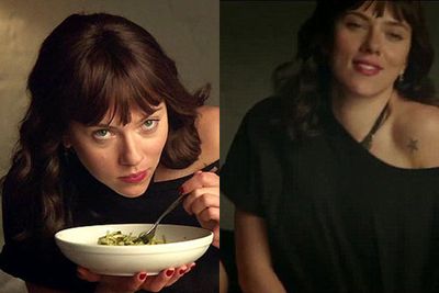 Scarlett Johansson doesn't need to do anything to look sexy. But hanging out in bed wearing an oversized shirt and eating with a seductive look on her face works too!<br/><br/>(Image: Open Road Films)