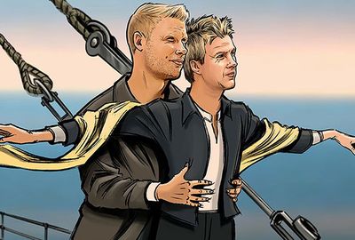 Andrew Flintoff and Brett Lee continue their 'bromance' aboard the Titanic