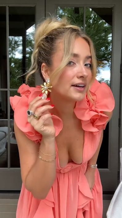 woman slammed wedding guest dress tiktok logan rae hill