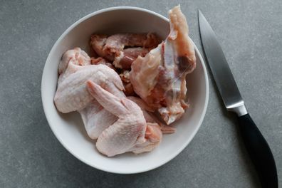 Raw chicken in a bowl