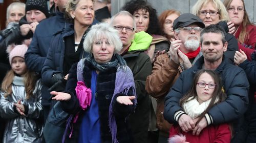 Songs from The Cranberries were played throughout the church as mourners passed by (AAP).