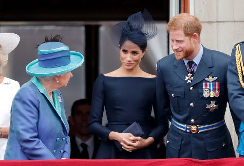 Meghan and Harry with Queen Elizabeth