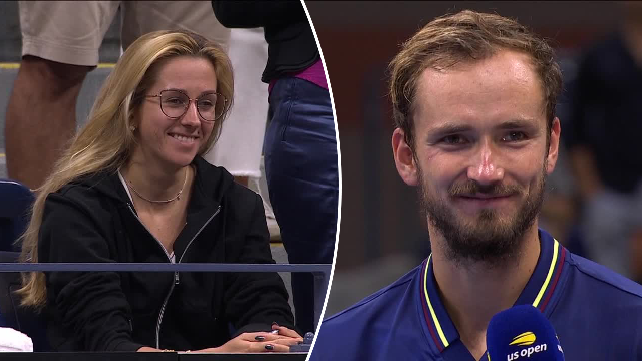 Daniil Medvedev apologised to his wife for losing the US Open final on their wedding anniversary.