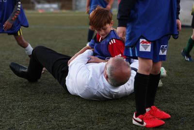 Prime Minister Scott Morrison accidentally knocks over a child 