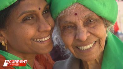 Santhini Arunothayaraj and her 91-year-old mother Navamani Chandrabose.