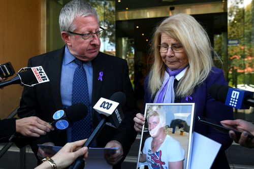 Mark and Faye Leveson speak to media at the inquest today. (AAP)