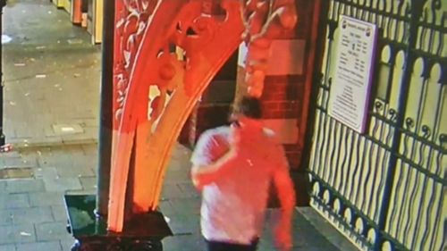 A Perth dad remains in hospital and police are looking for the man pictured, who is accused of attacking three men on Saturday night in Fremantle.