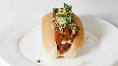 Lasagne Dog vegan hot dog