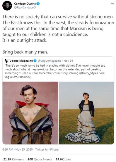 Harry Styles Mum Defends The Singer For Wearing A Dress On Vogue Cover Who Doesn T Love Doing A Bit Of Dress Up 9celebrity