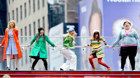 Pictures: Glee cast films in New York