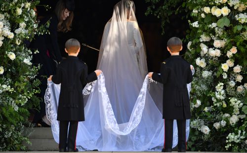The bride's trail was five metres long. Picture: Getty