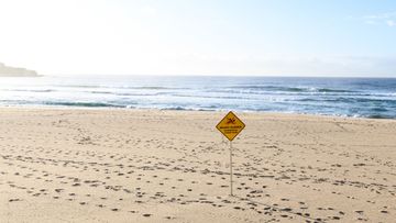 An empty Bondi Beach, in Sydney,