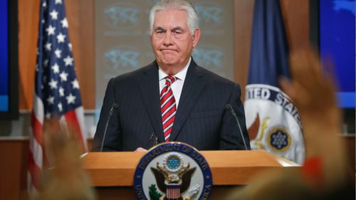 Secretary of State Rex Tillerson talks Afghanistan at the State Department in Washington. (AAP)