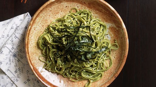 Cha soba noodles with traditional accompaniments