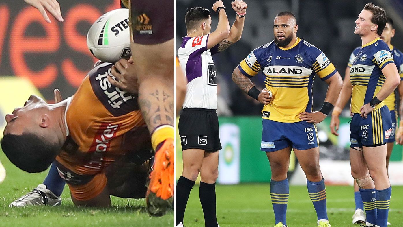 Junior Paulo was placed on report after David Fifita went down injured in a strong tackle.