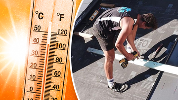 Tradie Ivan Lazic works on hot rooves during summer