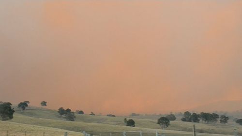 Thick smoke choked the sky from fires on the NSW south coast.