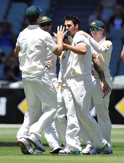 Before being embraced by his teammates. (AAP)
