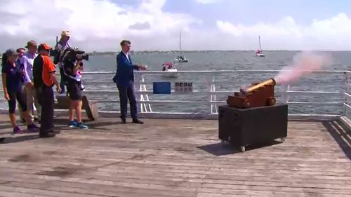 The blast of a cannon launched the Brisbane to Gladstone yacht race.