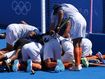 Pandemonium as goalkeeper mobbed in bronze medal brilliance