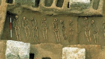 A plague burial pit in East Smithfield, London