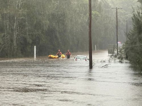 At approximately 11:20, Huskisson brigade was activated to a car and occupant stuck in floodwater in Woollamia. A NSW SES in water flood rescue team successfully removed the occupant, and subsequently released them to NSW Ambulance crews awaiting. 
This is a serious reminder to obey all road closures, especially during this period of severe weather. 
IF IT'S FLOODED, FORGET IT. 