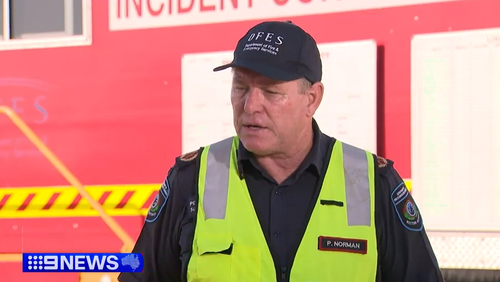 Fast-moving north-easterly winds have grown the fire to 93 hectares in size, DFES Superintendent Peter Norman said.
