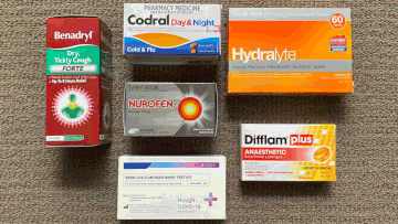 It&#x27;s a good idea to have a COVID-19 kit at home, with things like painkillers, lozenges and rapid tests.