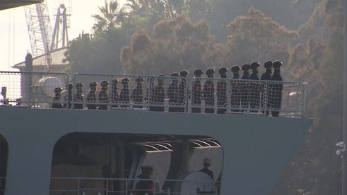 About 700 sailors are on board three vessels.