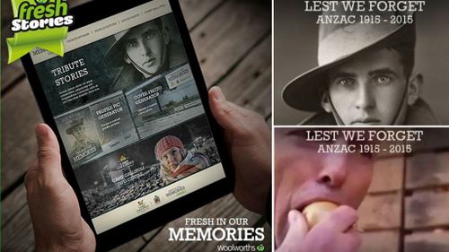 Images from the Woolworths Anzac campaign. (Supplied)